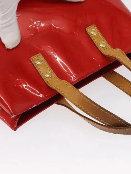 LOUIS VUITTON Monogram Vernis Reade PM Hand Bag Red Rouge - Picture 7 of 16